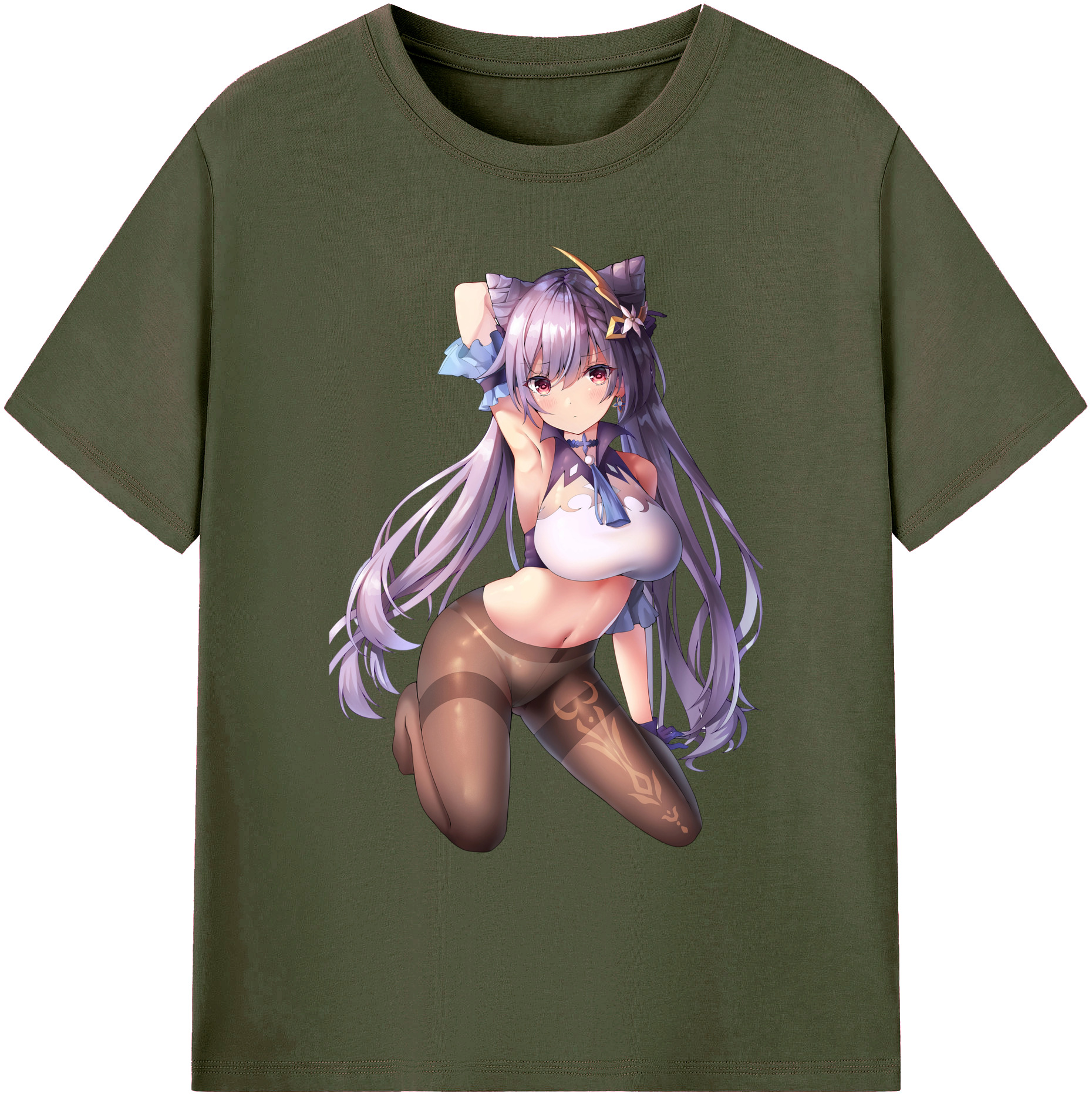 げんし神 刻晴 こくせい genshin Kokusei 綿100％ メンズ半袖Tシャツ｜肌触りやわらか＆通気性